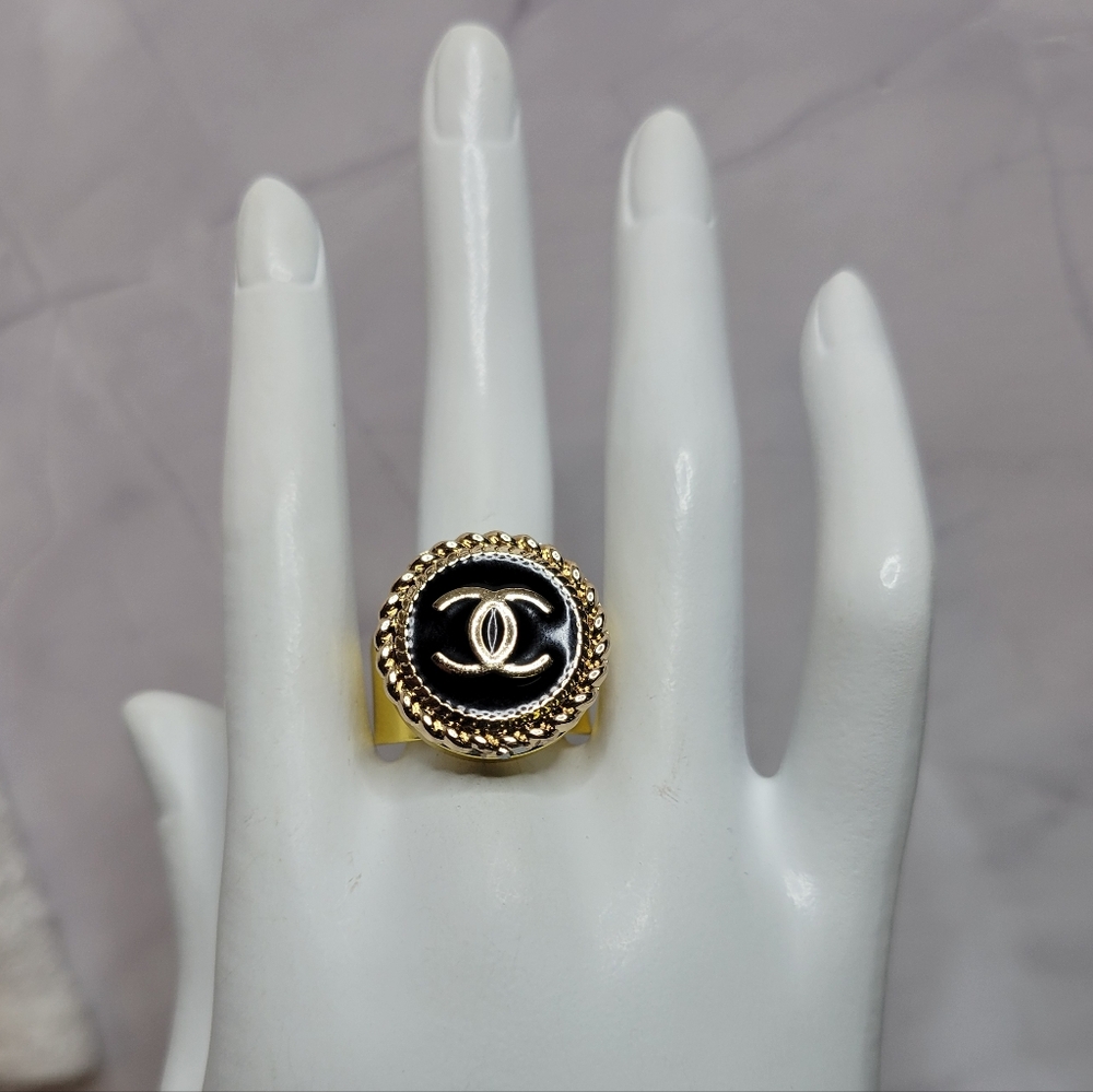 Chanel Button, Adjustable Statement Ring - image 1
